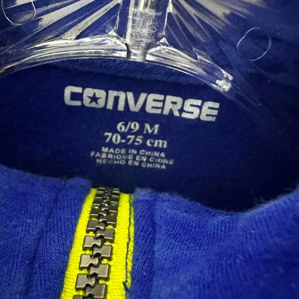 Blue Converse zip-up hoodie with‎ yellow accents #hoodie kids